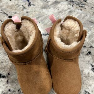 UGG Tan Kids Boots with Pink Details